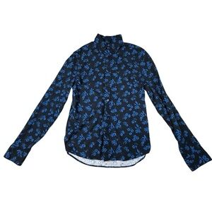 Men Express Foral Black button-up shirt Classic XS